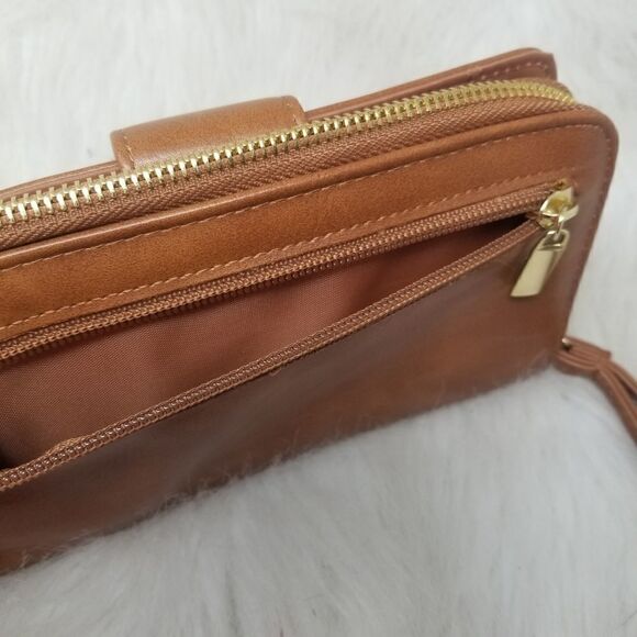 Brown Plaid Wristlet/Clutch Boutique Wallet. - Picture 5 of 16